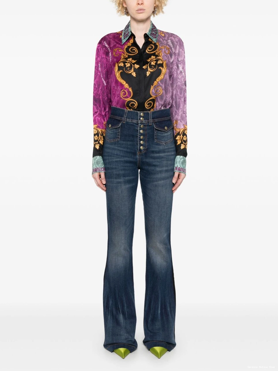 Cheap Versace Women jeans flared Couture Jeans panelled 0709
